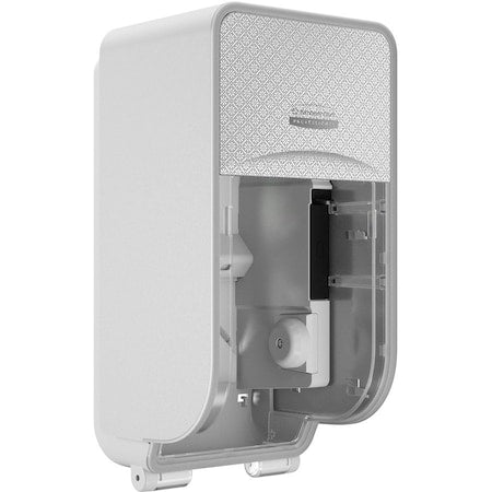 Toilet Paper Dispenser, Coreless, Vertical Double Roll, Plastic, Silver