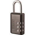 Luggage Padlock, 1 4/5 in, Rectangle, Black