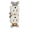Duplex Straight Blade Receptacle, 5-15R, 15 A, 125V AC, 2 Pole, Flush Mount, Self-Grounded