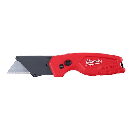 FASTBACK Compact Folding Utility Knife, 6.15", Red