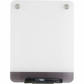 Dry Erase Board, Glass, 12 in, 9 in, No Frame Frame, White, Gloss
