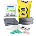 Spill Kit, 5 gal Volume Absorbed per Kit, 5 gal Capacity, Bag, Yellow