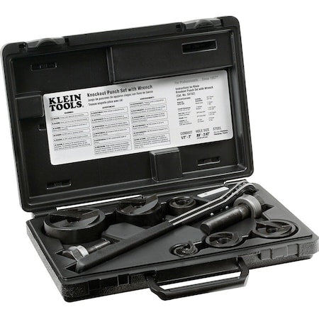 9 Piece Knockout Punch Set with Wrench, 10 ga.