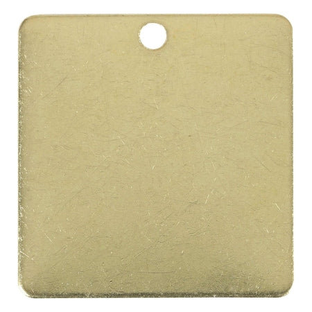 Blank Tag, Brass, 2 in H x 2 in W, Yellow, Square, 100 PK