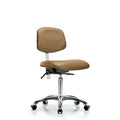 Clean Room Chair Med Ben Chair, Vin, Chrm, Cast, Taupe, CL100, No Arms, 22" to 29" Height, Vinyl, Taupe
