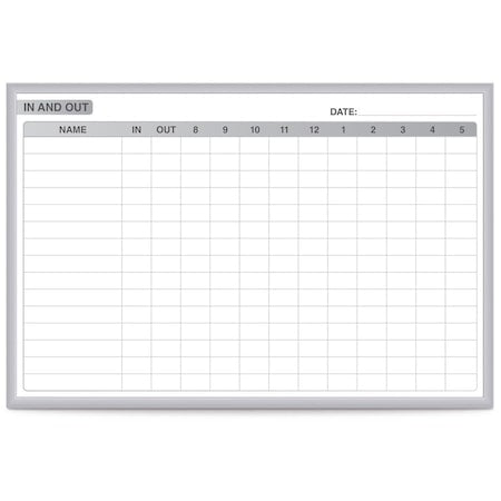 In/Out Board, Steel, 24 in, 36 in, Aluminum Frame, White/Gray, Matte