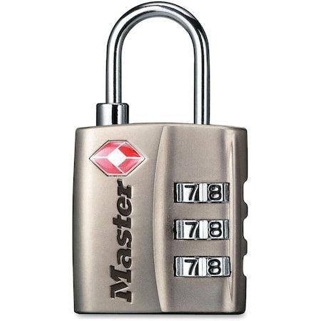 Luggage Padlock, 1 1/3in, Rectangle, Silver