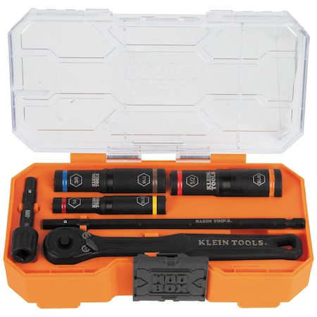 KNECT Essential Deep-Well Heavy-Duty Flip Socket Set, SAE 7-Piece