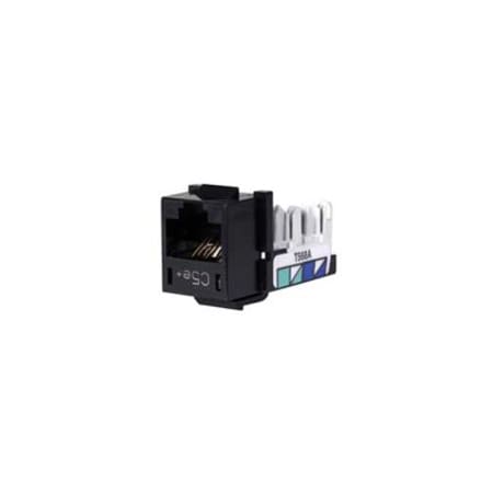 Hubbell XJ5e Network Connector - 1 x RJ-45 Network Female - Black