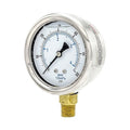 Pressure Gauge, 1/4 in NPT, Bottom Location