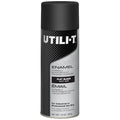 General Purpose Enamel Spray Paint, Black, Flat, Solvent, 10 oz