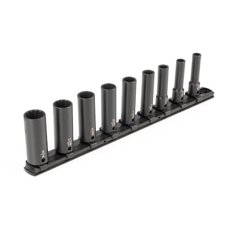 3/8 in Drive Impact Socket Set, SAE, 9 pcs