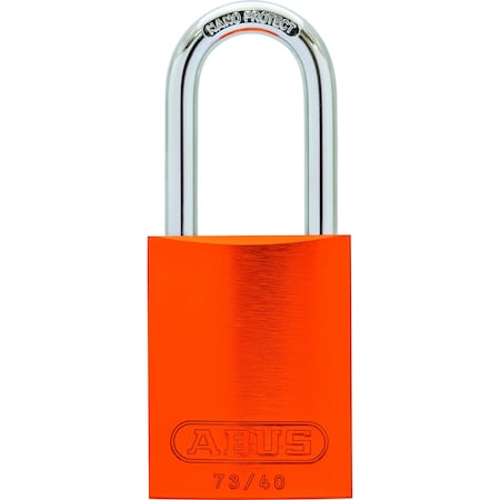 Lockout Padlock, Keyed Different, Aluminum, Orange, 1 3/4 in Shackle Height, 1 1/2 in Body Width