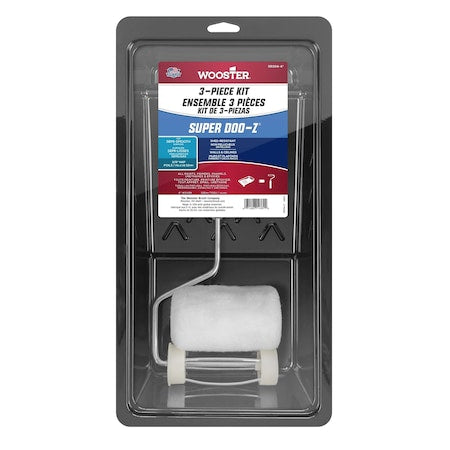Trim Paint Roller Kit, 4" L, 3/8" Nap