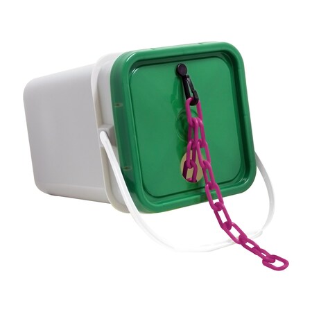 2"" x 160' Magenta Plastic Safety Chain - Pail