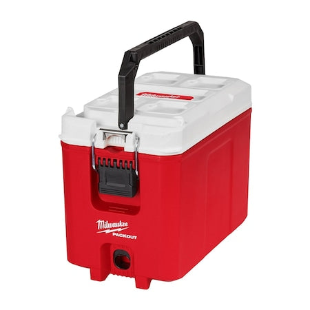 16 qt Packout Hard Sided Compact Cooler, Up to 3 Days Ice Retention, Red/White