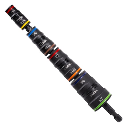 Double Ended Nutsetter, L-1", Steel, 9-in-1