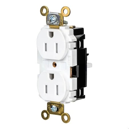 Straight Blade Receptacle, 5-15R, 15 A, 125V AC, 2 Pole, 3 Wire, Surface Mount, Grounded