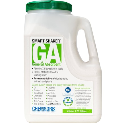 Granular Sorbent, Perlite, 5/8 gal Volume Absorbed per Pkg., 3 lb lb, Shaker Bottle, J1