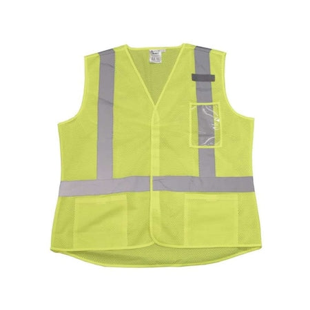 Safety Vest, Lime Mesh, 2" Reflective Tape