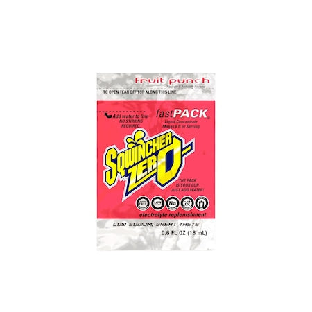 Sugar Free Sports Drink Mix Liquid Concentrate 0.6 oz., Fruit Punch, Pk50