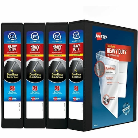 Binder, Heavy-Duty View 3 Ring, 1.5 in, PK4