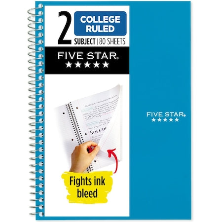 Spiral Notebook, 2 Subject, CR, 6in x 9
