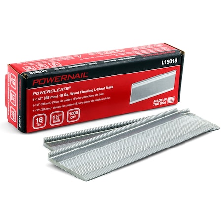 Collated Flooring Nail, 1-1/2 in L, 18, L-Head Head, 1000 PK