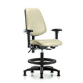 Medium Bench Chair Adjustable Arms, 22" to 29" Height, Vinyl, Adobe White