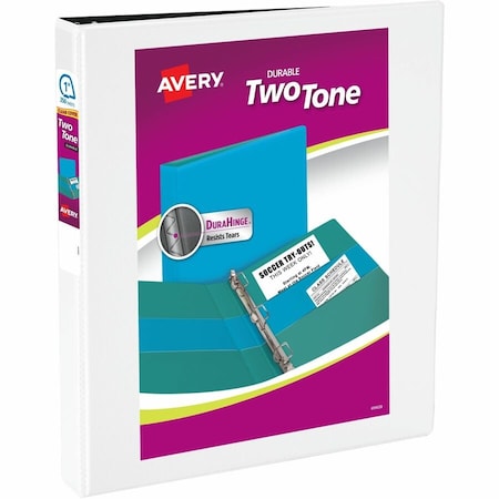 Two-Tone Durable View Binder, Black/Whit