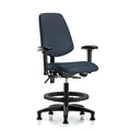 Medium Bench Chair Adjustable Arms, 22"" to 29"" Height, Vinyl, Imperial Blue