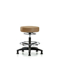 Vin Stool without Back-Medium Bench Ht with Chr Foot Ring and Stat Glides in Taupe Trailblazer Vin