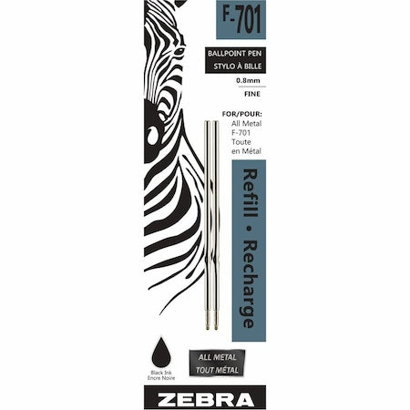 Zebra Pen F-701 Ball Point Pen Refills Fine Point Black 2/pkg - 0.80 mm, Fine Point - Black Ink - 2-/ Pack