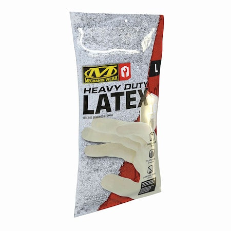 D04-00, Latex Disposable Gloves, 7 mil Palm, Latex, Powder-Free, L, 10 PK, White