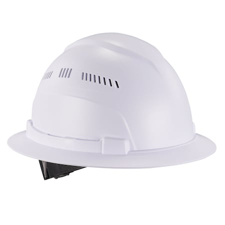 Hard Hat, Full-Brim, Vented, Class C, White