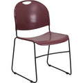 Burgundy Plastic Sled Stack Chair