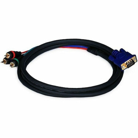 Proj cord, VGA(HD15) to 3 RCA Male, 6ft