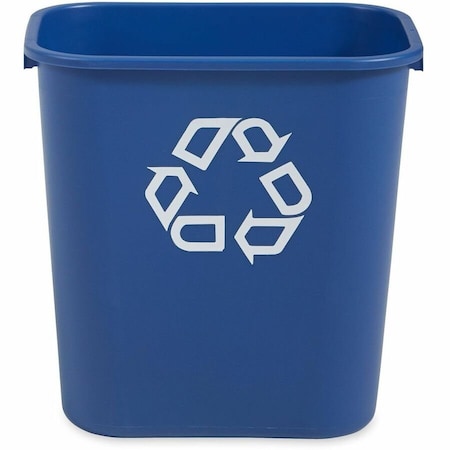 Recycling Wastebasket Container, 7 gal Capacity, 10 1/2 in W, 15 in H, 14 1/2 in D, Plastic, Blue