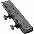 Power Strip, Surge, USB, 6 5-15R, 5-15P, 6 ft., Black