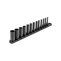 1/4 in Drive Impact Socket Set, SAE, 13 pcs