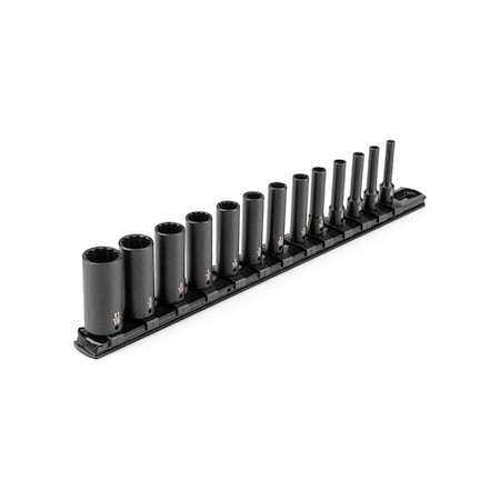 1/4 in Drive Impact Socket Set, SAE, 13 pcs