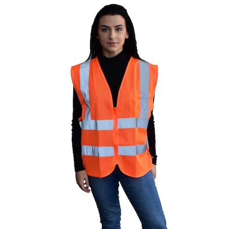 Safety Vest, Type R, Class 2, Mesh Orange