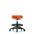 Vin Stool without Back-Medium Bench Ht with Black Foot RingandCasters in Orange Kist Trailblazer Vin