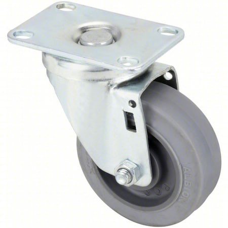 Swivel Plate Caster, 200 lb., Zinc Plated