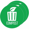 3-Pack Vinyl COMPOST Decal Sticker Set, UV-Resistant