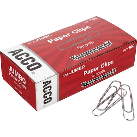 Paper Clip, Silver, Steel Wire, PK1000
