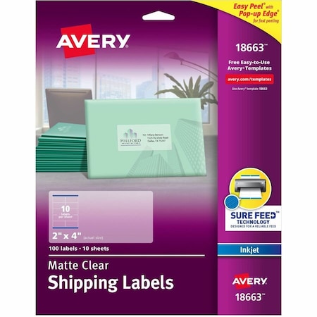 Matte Clear Shipping Labels, PK100