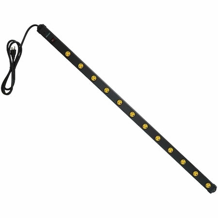 Power Strip, Black, 4 ft, 12 Outlets