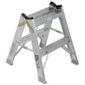 Step Stand, 3 Steps, 300 lb Load Capacity, 24 in Overall Height, Aluminum, Silver/Blue