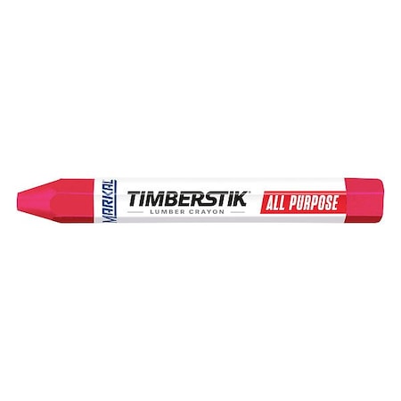 Lumber Crayon, Large Tip, Red Color Family, Clay, 12 PK